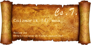 Csizmarik Tímea névjegykártya